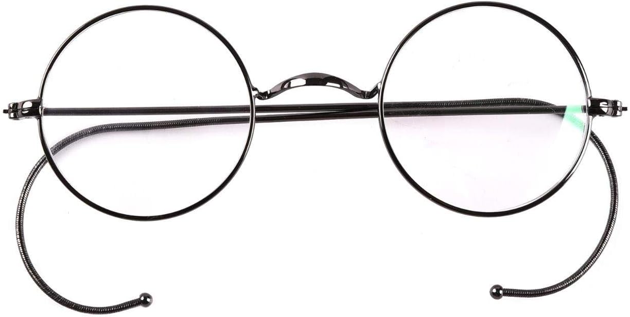 Agstum Blue Light Blocking Reading Glasses, Small Round Wire Rim Readers for Computer Use (Gunmetal / 43mm Size, 1.5 x)