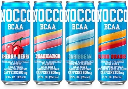 NOCCO BCAA Energy Drink Variety Pack - 12 Fl Oz (Pack of 12) - Sugar Free Caffeinated Drink - Carbonated & Low Calorie with BCAAs, Vitamin B6, B12, & Biotin - Grab & Go Performance Drinks
