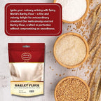 Spicy World Barley Flour - 4 lb (64oz) Bag | All-Natural, Raw, USA Grown | Versatile Barley Grain for Baking, Cooking, and More | Rich Source of Fiber
