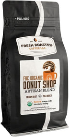 Fresh Roasted Coffee, Organic Donut Shop | USDA Organic, Kosher | Medium Roast 12 oz Whole Bean