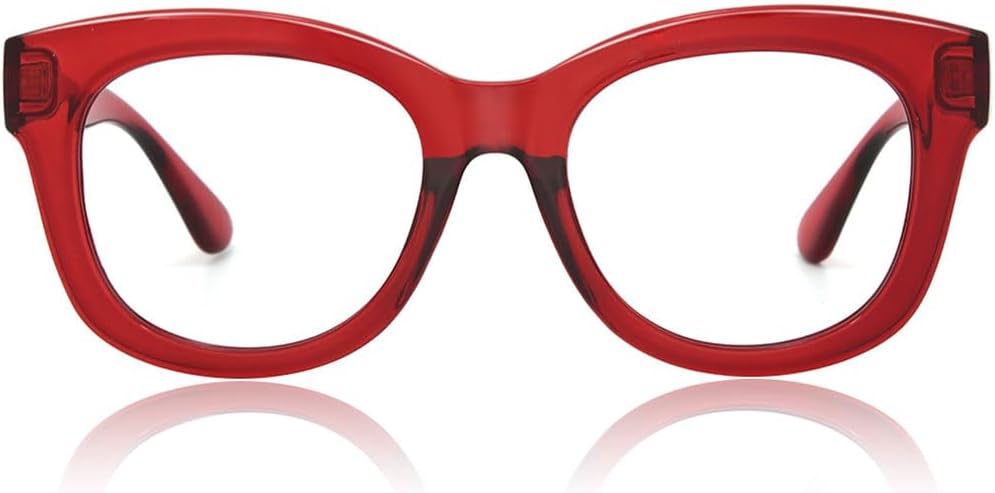 JiSoo Oversized Reading Glasses for Women Men, Stylish Designer Readers Women with Large Frame