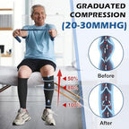beister 1 Pair Compression Calf Sleeves (20-30mmHg), Perfect Calf Compression Socks for Running, Shin Splint, Medical, Calf Pain Relief, Air Travel, Nursing, Cycling
