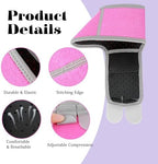 Prasacco Kids Ankle Brace Set, 2 Pairs Compression Socks & Adjustable Support Sleeves for Injury Prevention, Medium（Pink）