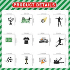 24Pcs Glitter Soccer Cupcake Toppers: Soccer Cake Decorations Soccer Birthday Party Decorations Soccer Party Decorations for Men Boy Soccer Ball Cake Topper
