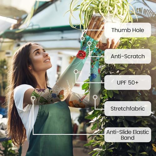 YPHCDO Gardening Sleeves for Women Farm Sun Protection Thorn Proof Cooling Arm Sleeves to Cover Arms for Garden Sports