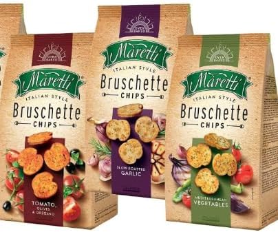 Maretti Slow Roasted Garlic, Vegetable & Tomato Olive Bruschetta Bites 3 Pack