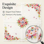 Pretty Floral Paper Napkins 6.5x6.5 inch 2-Ply Dinner Luncheon Napkin Disposable Decorative Party Table Tissue Napkin for Decoupage (CK13/20-Count)
