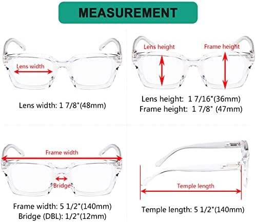 Eyekepper Ladies Reading Glasses - Oversized Square Design Readers for Women Transparent