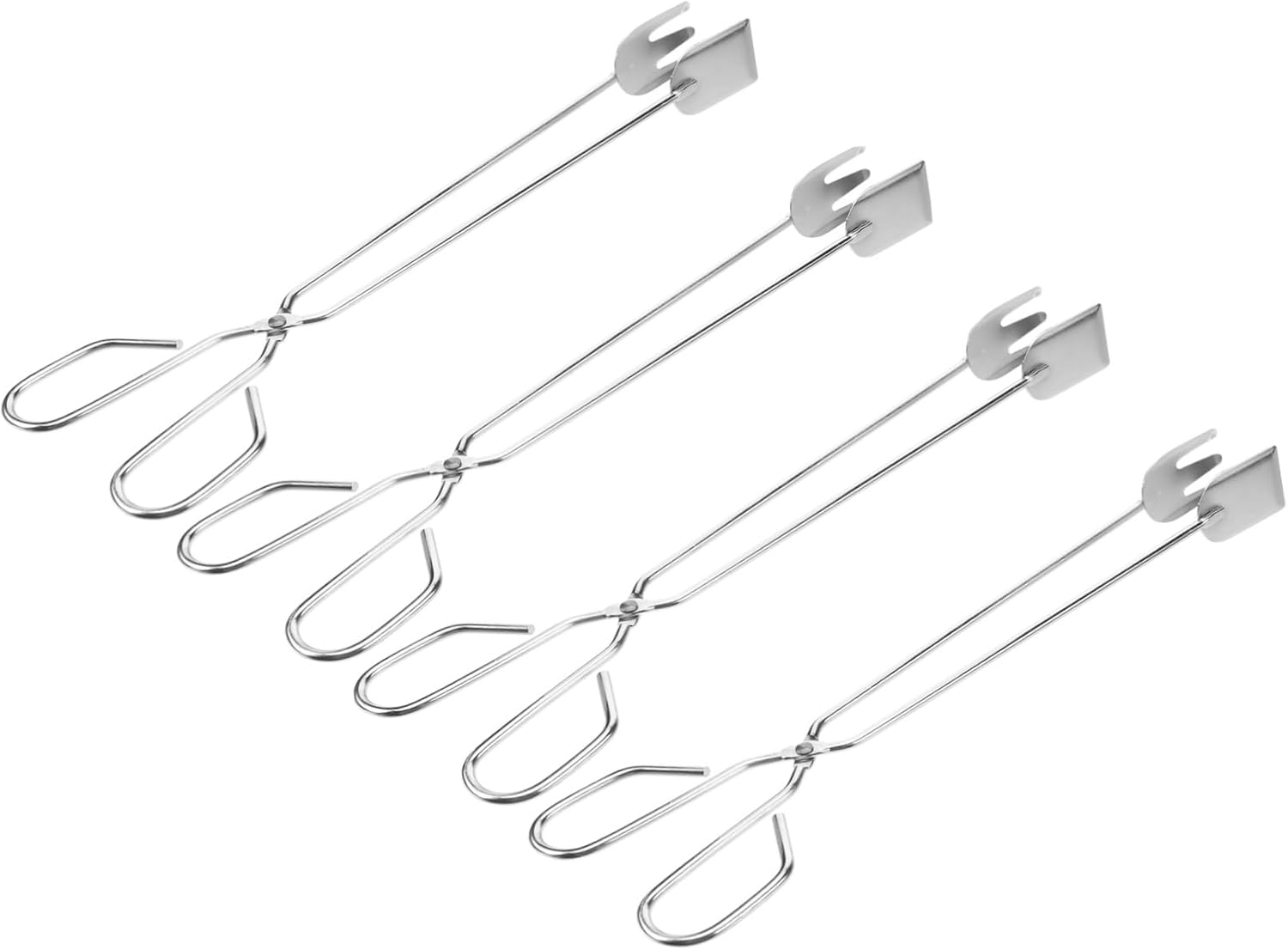4pcs Garbage Picker Tool Long Reach Trash Grabber Garbage Clamp Stainless Steel Scissor Tongs for Outdoor Random Style