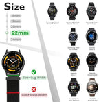 22mm Nylon Quick Release Watch Band Compatible with Samsung Galaxy Watch 3 45mm/Gear S3 Frontier/Garmin Venu 4 45mm/3 45mm/2/Vivoactive 4/Forerunner 570(47mm)/255/265/Amazfit Helio/Bip 6/5/Balance 2