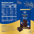 ChocZero Dark Chocolate Almond Bark with Sea Salt, Sugar Free, Vegan, Low Carb, High Fiber, Keto Friendly, No Sugar Alcohols (4 Count, 3.2oz Boxes)