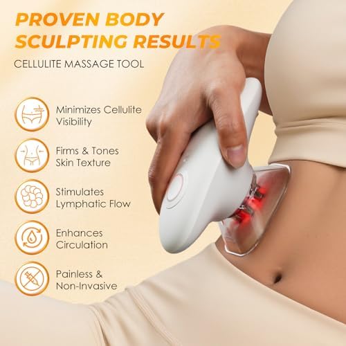 3-in-1 Cellulite Massage - Body Sculpting Machine Home Use Cupping Therapy Tool for Belly, Arms, Legs, Waist - 2 Modes Portable Skin Tightening Device -1Pack