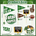 96 Pcs Football Cupcake Toppers, Football Themed Party Favors, Footballs Decorations for Sports Birthday Tailgate Party Team Day Supplies
