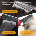 Dandruff Comb Wide Tooth, Stainless Steel Fine Tooth Lice/Psoriasis Scalp Detox Comb for Women, Men & Kids, Professional Portable Sweep/Massage/Clean Shower Brush Tool for Hair Care/Growth (Red)