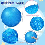 Large Sensory Massage Ball Bouncy Exercise Ball with Tactile Spikes 22 inch Big Inflatable Balls with Air Pump for Girls Boys Outdoor Indoor Pool Beach
