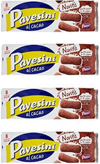 Pavesi: "Pavesini Al Cacao " Light Biscuits Cocoa Taste 8 packs 7 Ounces (200g), pack of 4