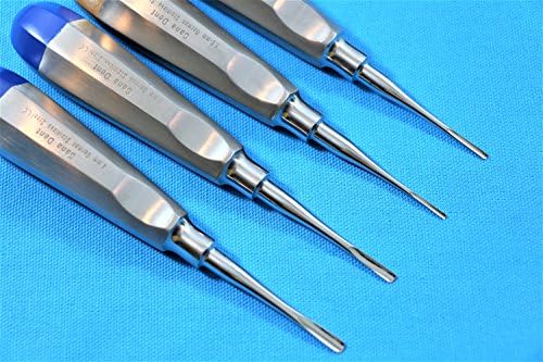 Dental Luxating Elevator Surgical Root Instruments Straight Tip 1.3 mm 2mm 3mm 4mm Set of 4 Each Premium German
