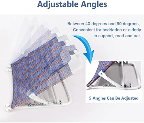 Bed Adjustable Sit-Up Back Rest, Folding Disability Stand Assist Aid with Pillow for Orthopedic Neck Head and Lumbar Support