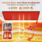 Red Light Therapy Mat for Full Body, Foldable 340 LEDs Near Infrared Light Therapy Pad, 660nm& 850nm 2in1 LEDs Light Blanket, High end Leather, 5 Power Levels UP to 65W, 29.6'x14''