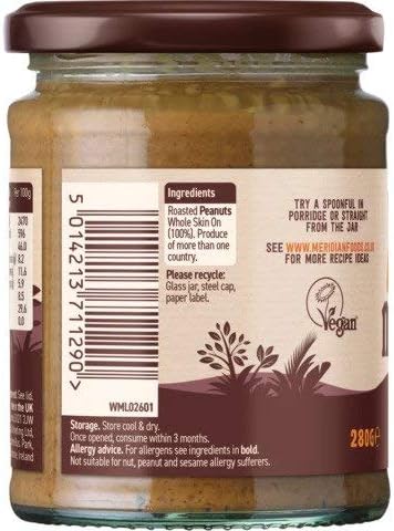 Meridian No Added Salt Crunchy Peanut Butter 280g