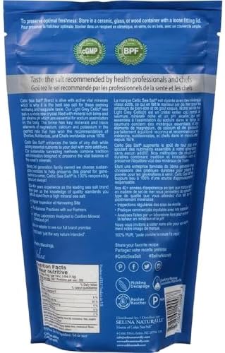 Celtic Sea Salt Light Grey Coarse – Unrefined Mineral Salt, 70+ Trace Minerals, Sustainably Harvested, GMP Certified – Cooking, Finishing, Hydration, Grinder Use – 2 Pack (1 lb Each)