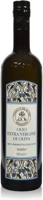 ROI Premium Ligurian Italian Extra Virgin Olive Oil First Cold Pressed - Gourmet Mosto Olive Oil Imported from Italy, High in Polyphenols, 17 fl oz (500 ml)