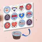 Happy Father's Day edible cupcake, oreo cookie topper, edible image/Dad cake image/Super Dad theme/Edible Party supplies decoration /1 sugar sheet PRECUT. 9 circles 2.5" each