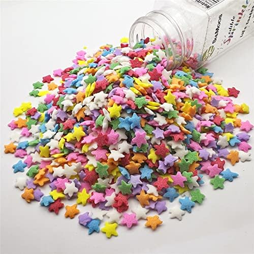 SE Si&Moos Rainbow Star Sprinkles for Cake Decorating Edible Confetti Sprinkles Rainbow Sprinkles Edible Star Cake Decorations , Cupcake, Ice Cream, Dessert Toppings Party Baby Shower Holiday Supplies 3 OZ