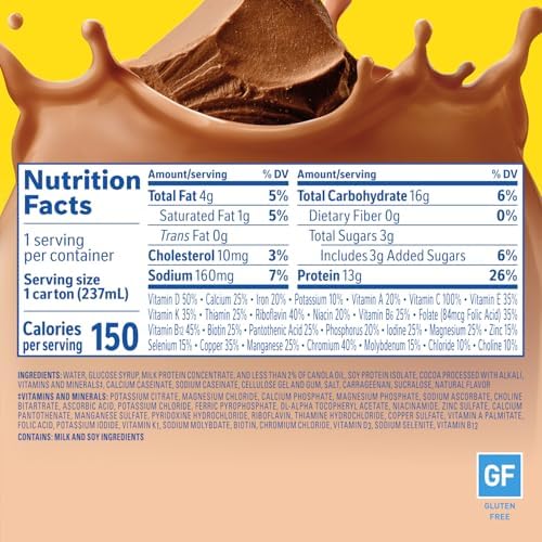 Carnation Breakfast Essentials Light Start Ready-to-Drink Rich Milk Chocolate, 8 Fl Oz Carton (Pack of 24) (Packaging May Vary)