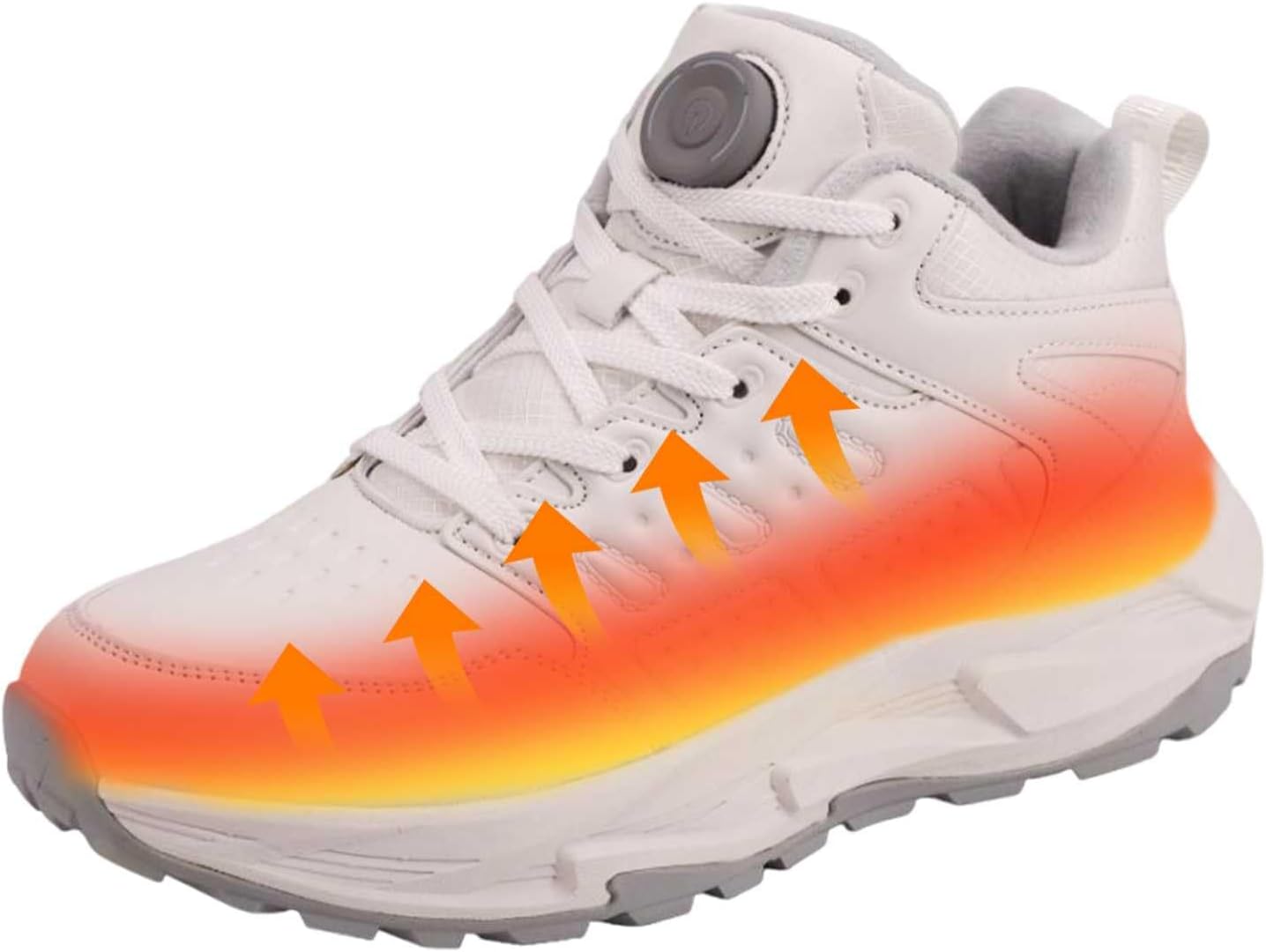 Heated Sneakers for Men Women,4000mAh Battery Rechargeable Foot Warmer Shoes with 3 Heating Levels,Heating Hiking Shoes for Unisex Outdoor Feet Warm Anti-Slip Snow Trail Shoes