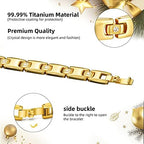 JEROOT Titanium Magnetic Bracelet for Women, 100% Pure Titanium, Skin Friendly, Ultralight Adjustable Bracelet with Sizing Tool, Jewelry Gift