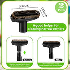 Honoson 2 Pcs 1-1/4 Vacuum Brush Attachment Square Horse Hair Vacuum Dusting Brush Hose Attachments Dust Tool Replacement 1.25 Soft Bristle Cleaner for Standard Hose