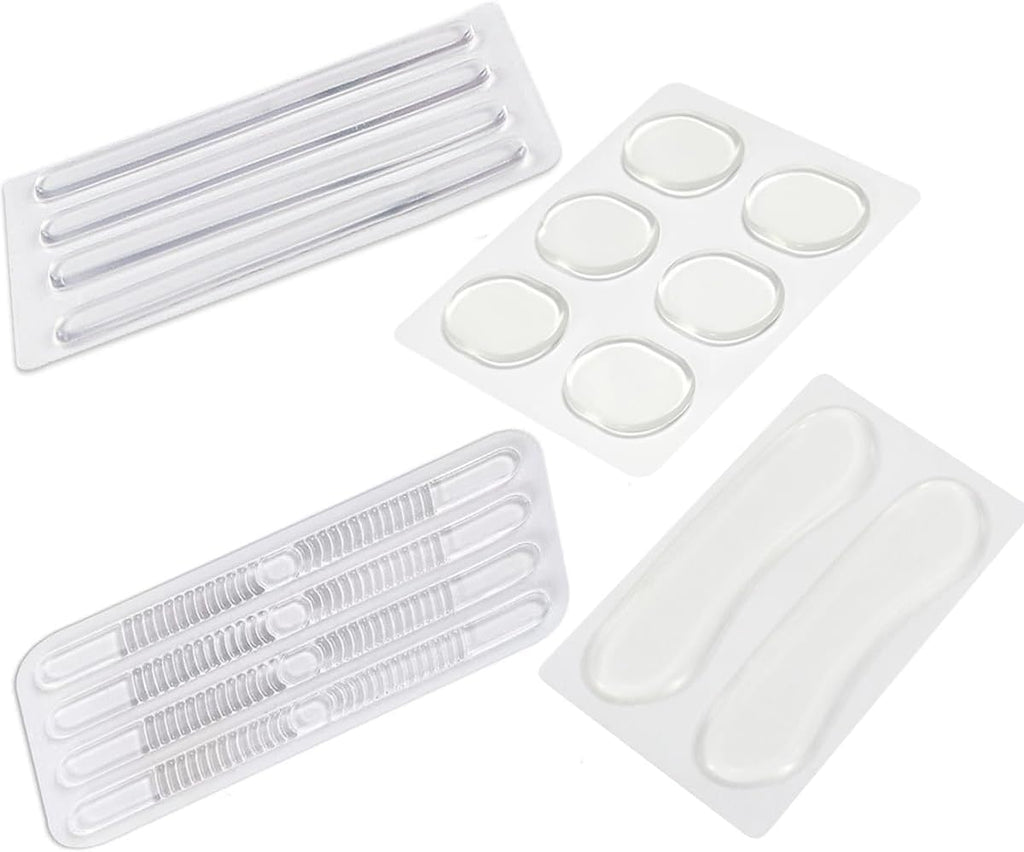 Clear Silicone High Heel Cushion Inserts Pad Heel Grips Anti Slip Sandals Gel Strap Strips Foot Support Gel Shoe Sticker Foot Care Protector for Foot Pain Relief, Set of 16