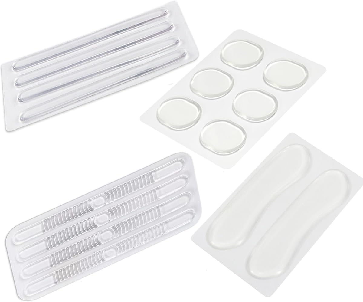 Clear Silicone High Heel Cushion Inserts Pad Heel Grips Anti Slip Sandals Gel Strap Strips Foot Support Gel Shoe Sticker Foot Care Protector for Foot Pain Relief, Set of 16