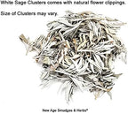 1 LB-Premium Organic California White Sage Leaves/Clusters. Use for Home Cleansing Rituals, Meditation, Smudging Rituals. Packaged in USA by New Age Smudges & Herbs®
