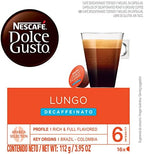 Nescafe Dolce Gusto Coffee Pods, Lungo Decaffeinato, 16 capsules, Pack of 3