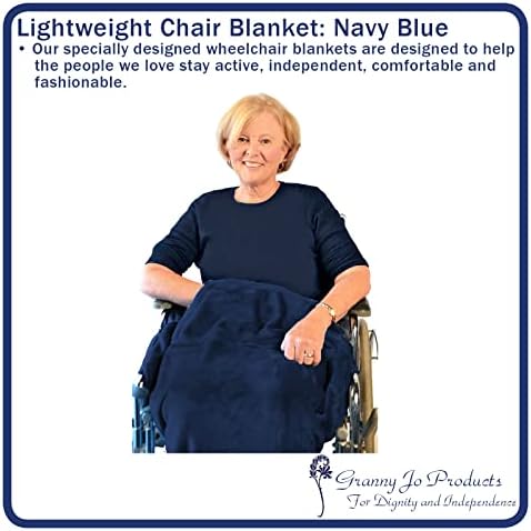 Lightweight Wheelchair Blanket Navy Blue by Granny Jo Products