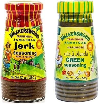 Walkerswood Traditional Jamaican Seasoning - all purposse Green 280g and Hot & Spicy 280g - in a Premier Life Store Box