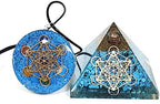 Metatron Grid Turquoise Orgone Pyramid & Metatron’s Cube Merkaba with 7 Chakra Crystals Orgone Pendant Positive Energy Generator Reiki Chakra Healing Aura Cleansing Yoga Meditation