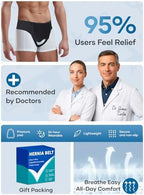Hernia Belt for Men & Women - Single/Double Inguinal, Comfortable Groin Hernia Support Truss, Pain Relief Recovery Adjustable Strap with 2 Removable Compression Pads, S