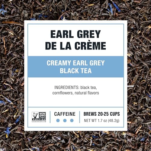 Tiesta Tea - Earl Grey de la Crème, Premium Loose Leaf Tea Blends, Caffeinated Black, Make Hot or Iced & Brews Up to 25 Cups - 1.7 Ounce Resealable Pouch
