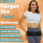 Sacroiliac SI Joint Belt for Women and Men That Alleviates Sciatic, Pelvic, Lower Back, Leg and Sacral Nerve Pain Caused by Si Joint Dysfunction. Si Belt Hip Brace Support (XL/Black)
