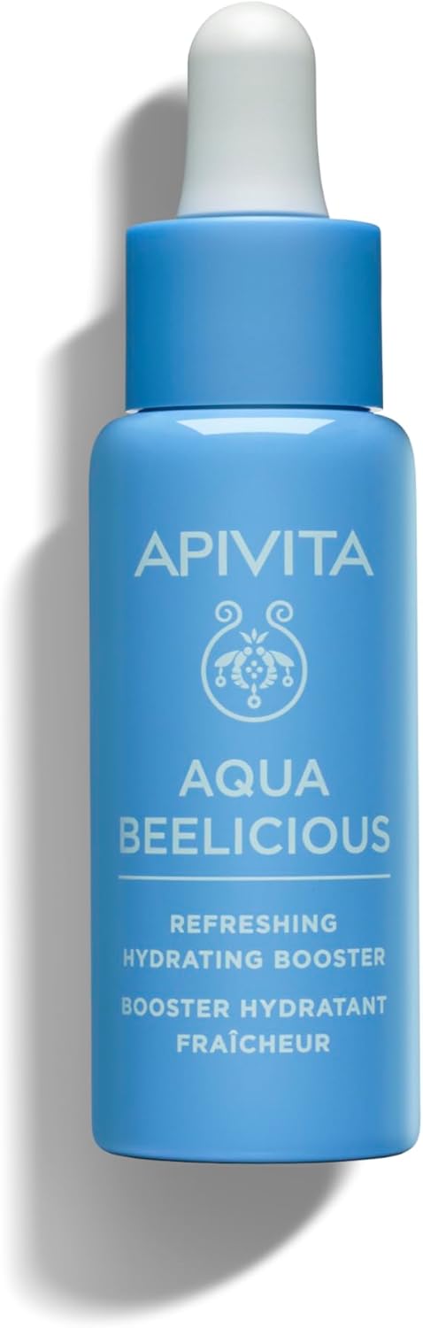APIVITA Aqua Beelicious Hydrating Booster Serum | Hydrating, Soothing & Replenishing with Propolis, Honey, Hyaluronic Acid, Prebiotics & Flowers, 30 mL / 1 oz