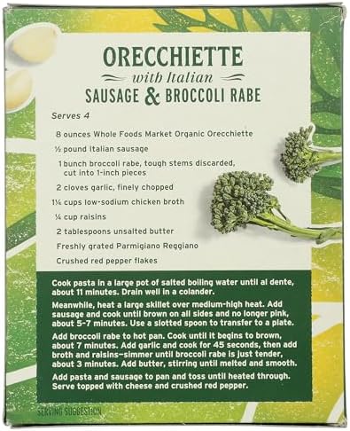 Whole Foods Market, Organic Orecchiette Rigate, 16 Ounce