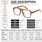 Aviator Reading Glasses for Women Men,4 Pairs OversizedBlue Light Blocking Spring Hinge Readers