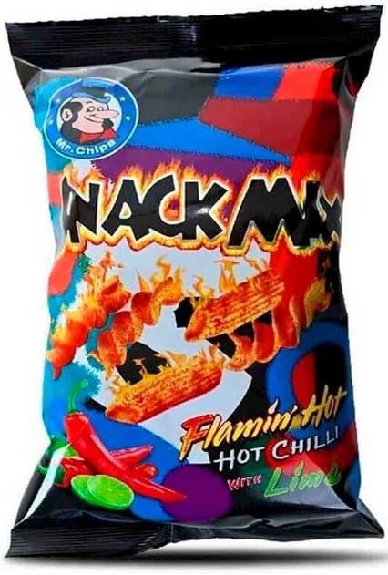 Mr. Chips Hot Chilli with Lime Potato Chips, 1.411 oz Bags (Pack of 6) | Spicy Chili Lime Crispy Snack Chips | Imported Individual Snack Size Bags | Crunchy Potato Chips | Bundled by SUPERDEALS with Mystery Gift