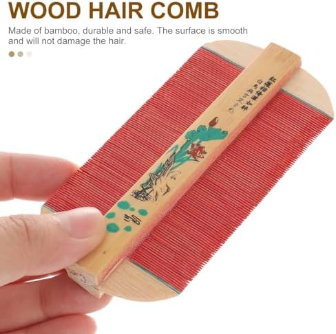 EXCEART Wood Comb Double Sided Dense Teeth Hair Comb for Scalp Massage and Removal 4.3 Inch Durable Natural Material for Men Women