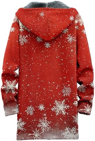MARSVOVO Mens Cardigan Sweater Cool Graphic Lined Fleece Long Coat Zip With Pockets Fashion Coat Warm Fitted Jacket