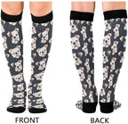 ALAZA Giraffe Cartoon Leaves Compression Socks for Women Men Circulation Long Socks Running Athletic Cycling