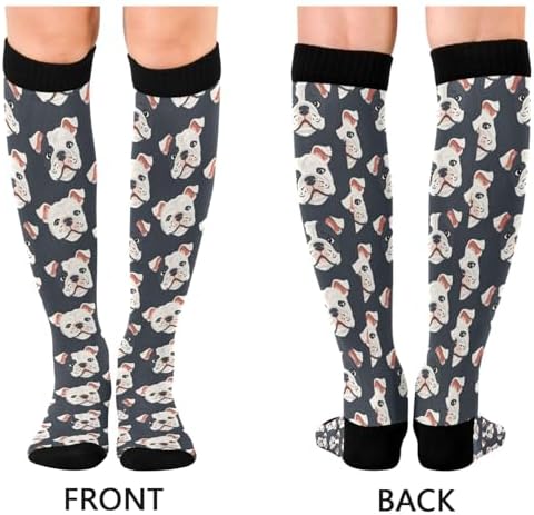 ALAZA Giraffe Cartoon Leaves Compression Socks for Women Men Circulation Long Socks Running Athletic Cycling